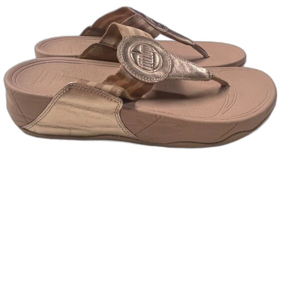 FitFlop Women’s Sandals – Metallic Bronze Flip Flop Sandals – Size US 7 / EU 38 - Picture 2 of 12